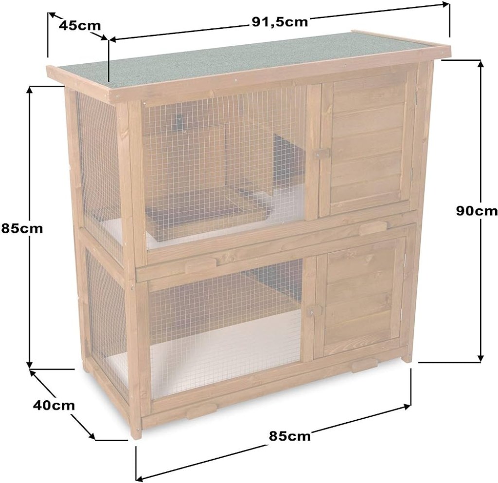 Picture of: Bonsport Rabbit Hutch for Outdoor Use / Winter Festival / XXL / Double  Storey for  Rabbits