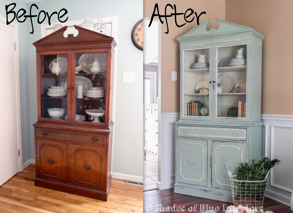 Picture of: China Cabinet Makeover – Shades of Blue Interiors