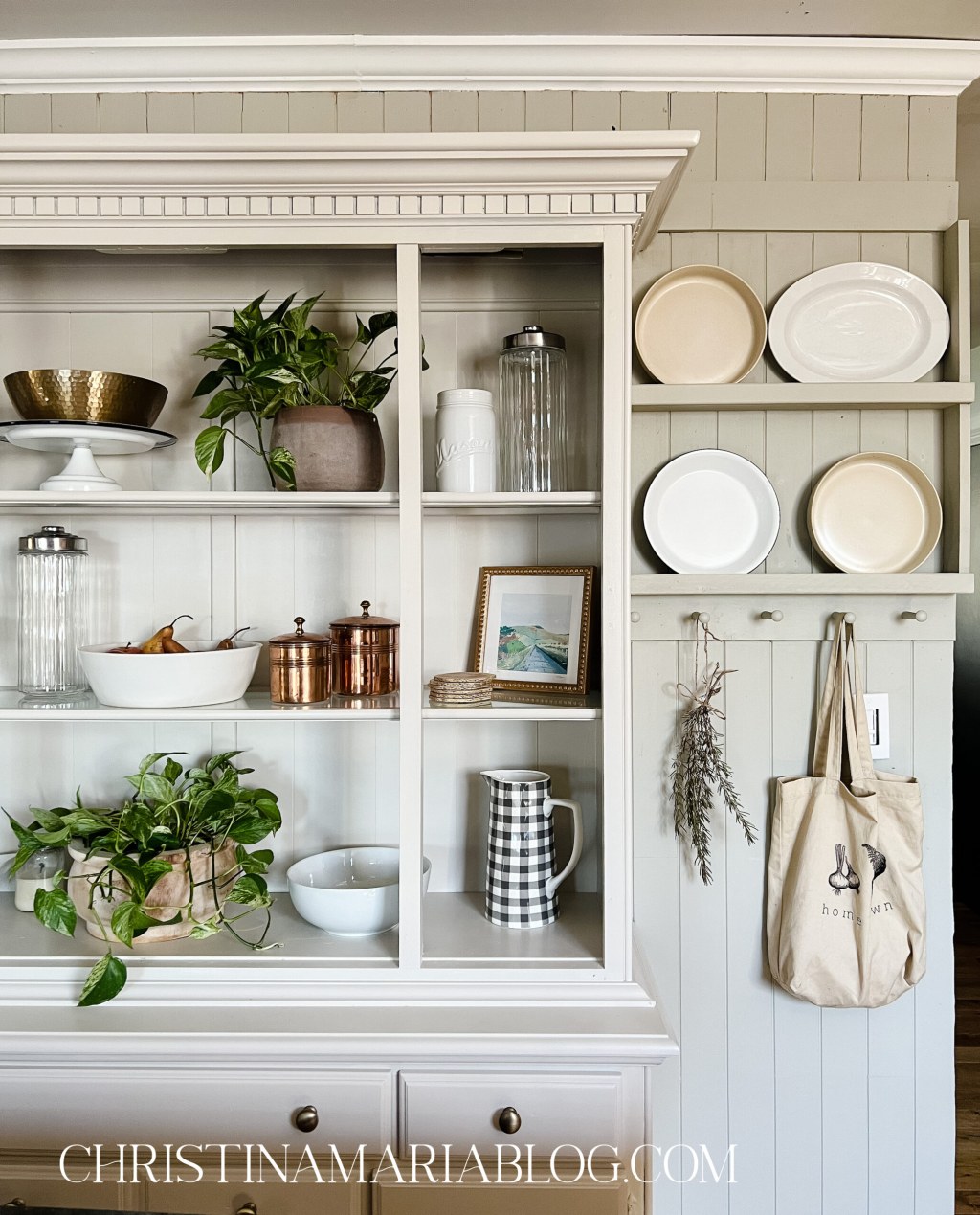 Picture of: DIY kitchen hutch cabinet – Christina Maria Blog