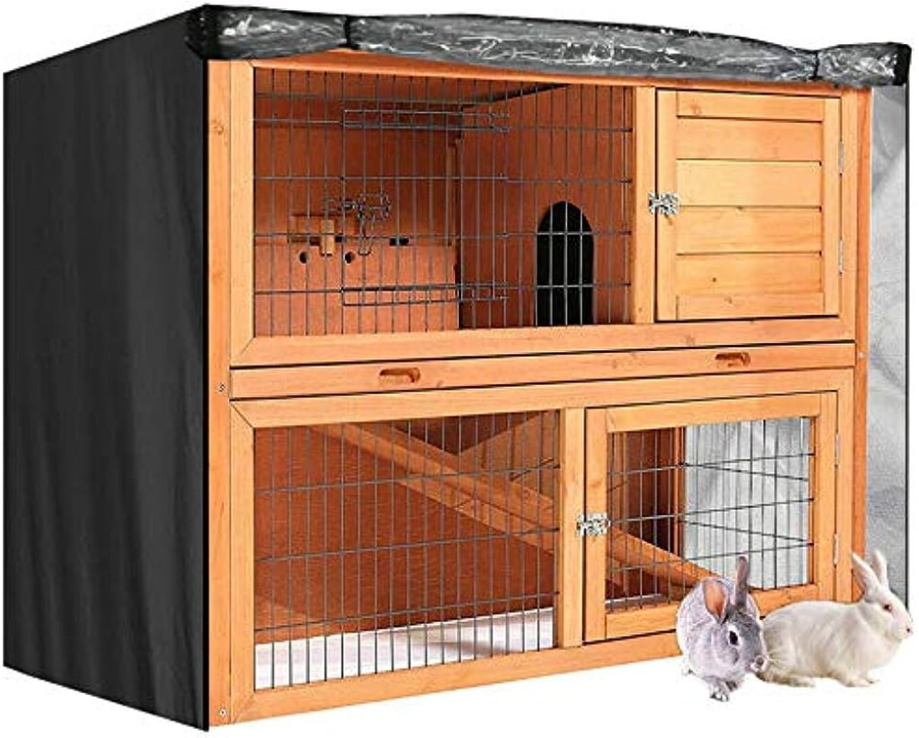 Picture of: J&C Heavy Duty Double Decker Rabbit Hutch Cover D Windproof Waterproof  Black Cover Winter Outdoor Rabbit Cage (Without Hutch (xxcm)