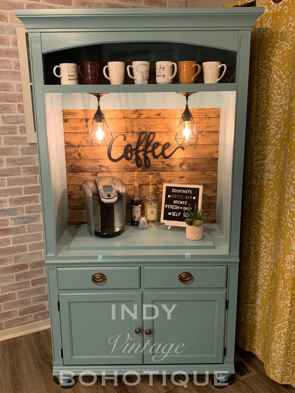Picture of: SOLD Custom Armoire Coffee Bar Beverage Bar Wine Bar – Etsy